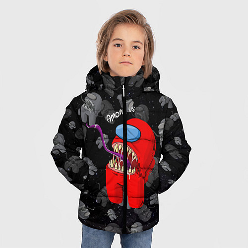 Зимняя куртка для мальчика AMONG US / 3D-Красный – фото 3