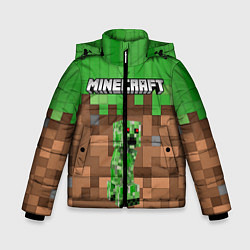 Куртка зимняя для мальчика MineCraft Крипер, цвет: 3D-черный
