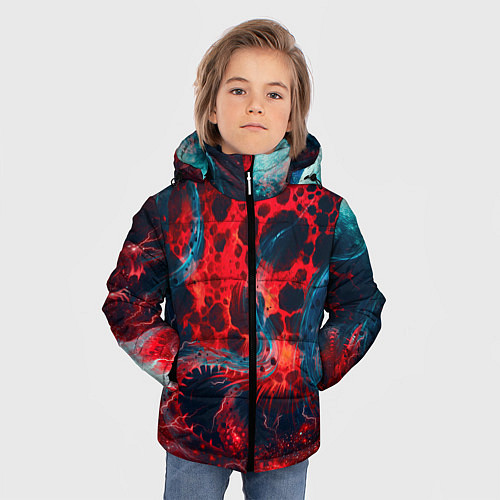 Зимняя куртка для мальчика Гигантский космический монстр / 3D-Красный – фото 3