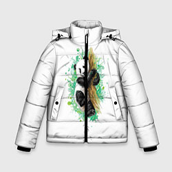 Куртка зимняя для мальчика Панда, цвет: 3D-светло-серый