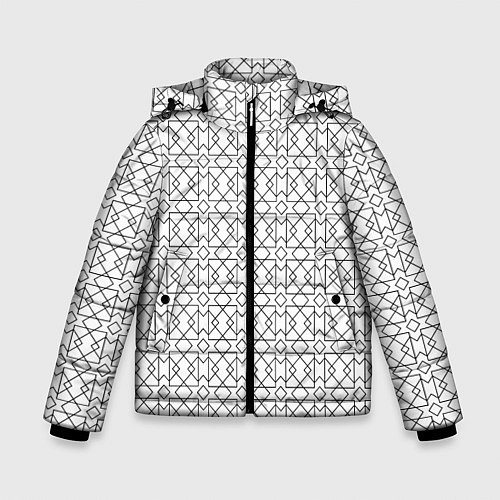 Зимняя куртка для мальчика Геометрический узор / 3D-Черный – фото 1