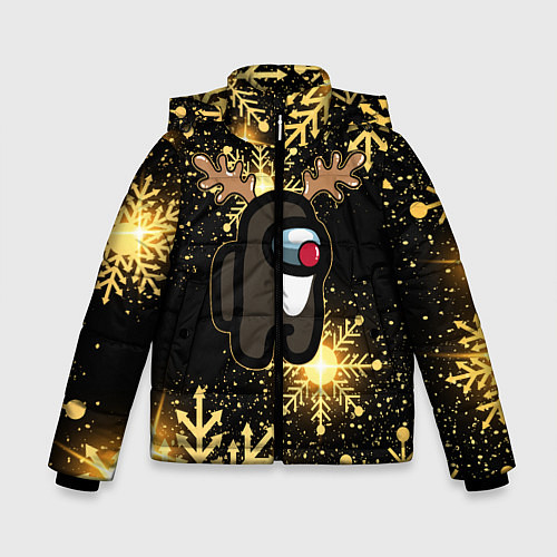 Зимняя куртка для мальчика AMONG US НОВОГОДНИЙ / 3D-Черный – фото 1