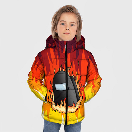 Зимняя куртка для мальчика Among Us Fire Z / 3D-Светло-серый – фото 3