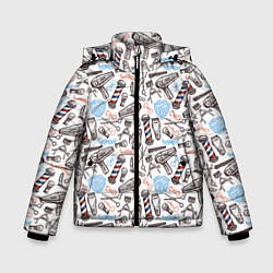 Куртка зимняя для мальчика Барбершоп, цвет: 3D-черный