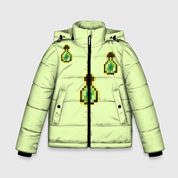 Куртка зимняя для мальчика Пузырьки опыта, цвет: 3D-черный