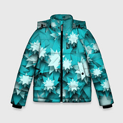 Куртка зимняя для мальчика Звездочки, цвет: 3D-черный