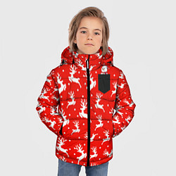 Куртка зимняя для мальчика Снеговик в кармане, цвет: 3D-красный — фото 2