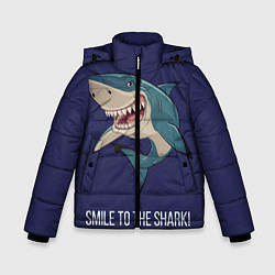 Куртка зимняя для мальчика Улыбнись акуле, цвет: 3D-черный