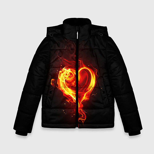 Зимняя куртка для мальчика Пламенное сердце / 3D-Черный – фото 1