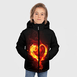 Куртка зимняя для мальчика Пламенное сердце, цвет: 3D-черный — фото 2