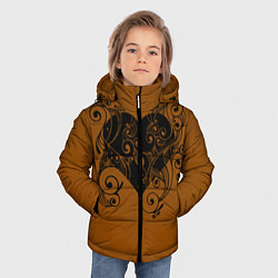 Куртка зимняя для мальчика Сердце в узорах, цвет: 3D-черный — фото 2
