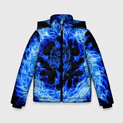 Куртка зимняя для мальчика Лев в синем пламени, цвет: 3D-красный