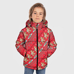 Куртка зимняя для мальчика Friends Новогодний с пряниками, цвет: 3D-светло-серый — фото 2