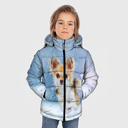 Куртка зимняя для мальчика Чихуахуа в снегу, цвет: 3D-черный — фото 2