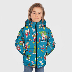 Куртка зимняя для мальчика Looney Tunes Christmas, цвет: 3D-черный — фото 2
