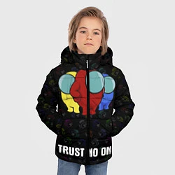 Куртка зимняя для мальчика AMONG US - TRUST NO ONE, цвет: 3D-черный — фото 2