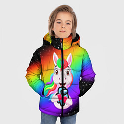 Куртка зимняя для мальчика AMONG US - С ЕДИНОРОГОМ, цвет: 3D-черный — фото 2