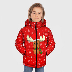Куртка зимняя для мальчика НОВОГОДНИЙ ОЛЕНЁНОК, цвет: 3D-светло-серый — фото 2