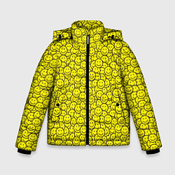 Куртка зимняя для мальчика Смайлики, цвет: 3D-светло-серый