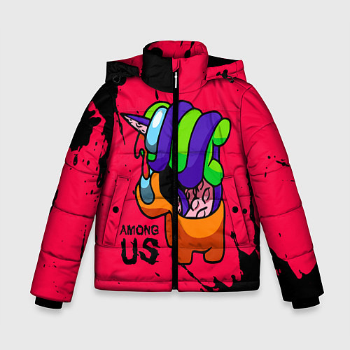 Зимняя куртка для мальчика AMONG US - ORANGE & GREEN / 3D-Светло-серый – фото 1