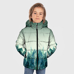 Куртка зимняя для мальчика Акварельный лес градиент, цвет: 3D-красный — фото 2