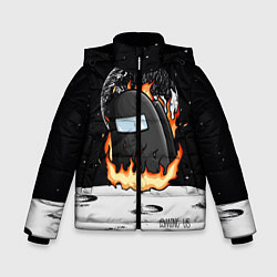 Куртка зимняя для мальчика Among Us fire, цвет: 3D-черный