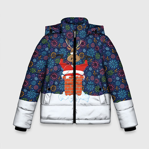 Зимняя куртка для мальчика Санта в Трубе / 3D-Черный – фото 1