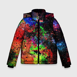 Куртка зимняя для мальчика Краски, цвет: 3D-черный