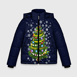 Куртка зимняя для мальчика Новогодняя Ёлка, цвет: 3D-черный
