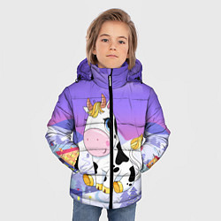 Куртка зимняя для мальчика Милый бык, цвет: 3D-черный — фото 2