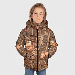 Куртка зимняя для мальчика Осенняя маскировка листьями, цвет: 3D-черный — фото 2