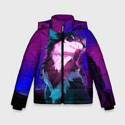 Куртка зимняя для мальчика Сказочный волк, цвет: 3D-черный