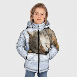Куртка зимняя для мальчика Спящий Волк, цвет: 3D-черный — фото 2