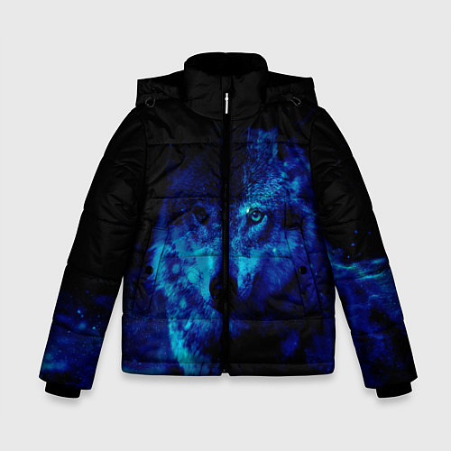 Зимняя куртка для мальчика Волк Вселенная / 3D-Черный – фото 1