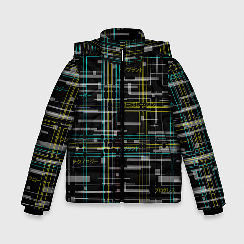 Зимняя куртка для мальчика Cyberpunk Tartan / 3D-Черный – фото 1