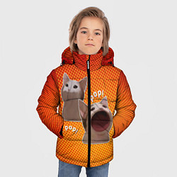 Куртка зимняя для мальчика Cat Pop Мем, цвет: 3D-черный — фото 2
