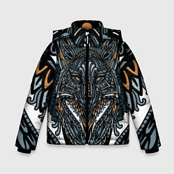 Куртка зимняя для мальчика Рисунок лиса, цвет: 3D-черный