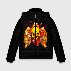 Куртка зимняя для мальчика Skull Heart, цвет: 3D-черный