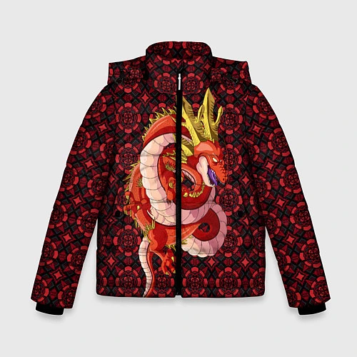 Зимняя куртка для мальчика Шар дракона / 3D-Черный – фото 1