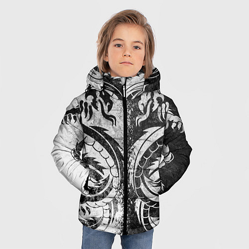 Зимняя куртка для мальчика ДРАКОНЫ DRAGONS / 3D-Светло-серый – фото 3