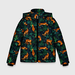 Зимняя куртка для мальчика Паттерн из Тигров и Растений