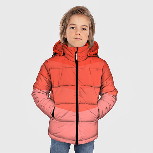 Зимняя куртка для мальчика Персиковый Градиент / 3D-Светло-серый – фото 3