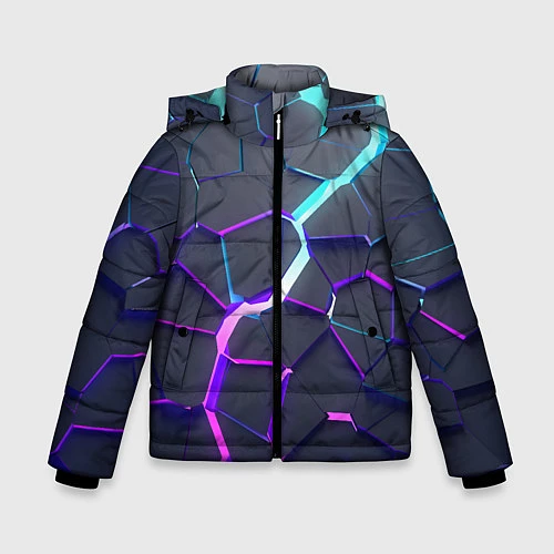 Зимняя куртка для мальчика НЕОНОВЫЙ РАЗЛОМ 3Д РАЗЛОМ / 3D-Черный – фото 1