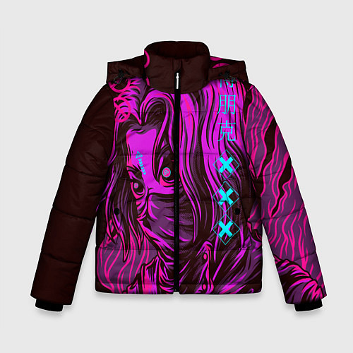 Зимняя куртка для мальчика Киберпанк / 3D-Черный – фото 1