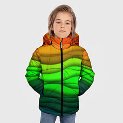 Куртка зимняя для мальчика Цветные волны, цвет: 3D-черный — фото 2