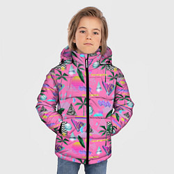 Куртка зимняя для мальчика Vaporwave art, цвет: 3D-красный — фото 2