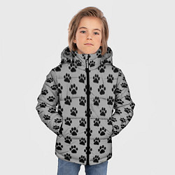Куртка зимняя для мальчика Следы лап, цвет: 3D-черный — фото 2