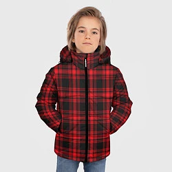 Куртка зимняя для мальчика Красная клетка, цвет: 3D-черный — фото 2
