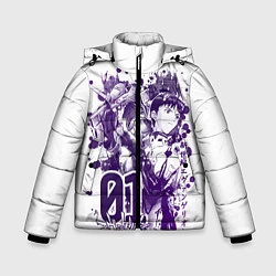 Куртка зимняя для мальчика Евангелион, EVA 01, цвет: 3D-черный