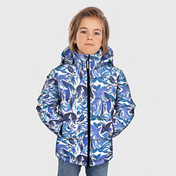 Куртка зимняя для мальчика Рыбы-птицы Узоры, цвет: 3D-светло-серый — фото 2
